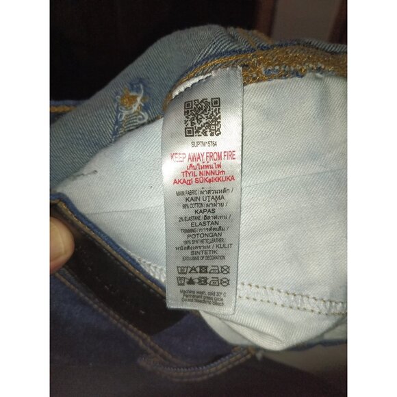 Supply & Demand Dark Wash Exposed Stitching Skinny Jeans Men's Size 34 X 33 - Picture 4 of 9